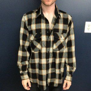 Vintage oversized wool plaid button down